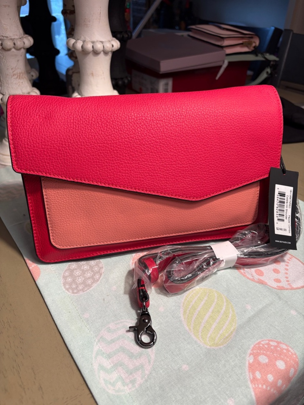 Botkier Two-Tone Hot Pink and Blush Crossbody Bag